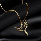 Stainless Steel Hollow Phoenix Necklaces & Pendants Gold Plated Sacred Bird Necklace For Women Jewelry Gifts