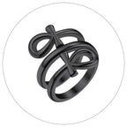 Ankh Cross Ring Layered Wrap Key of Life — Stainless Steel