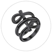 Ankh Cross Ring Layered Wrap Key of Life — Stainless Steel