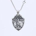 Punk Style Retro Style Archangel Michael Stainless Steel Pendant Does Not Fade