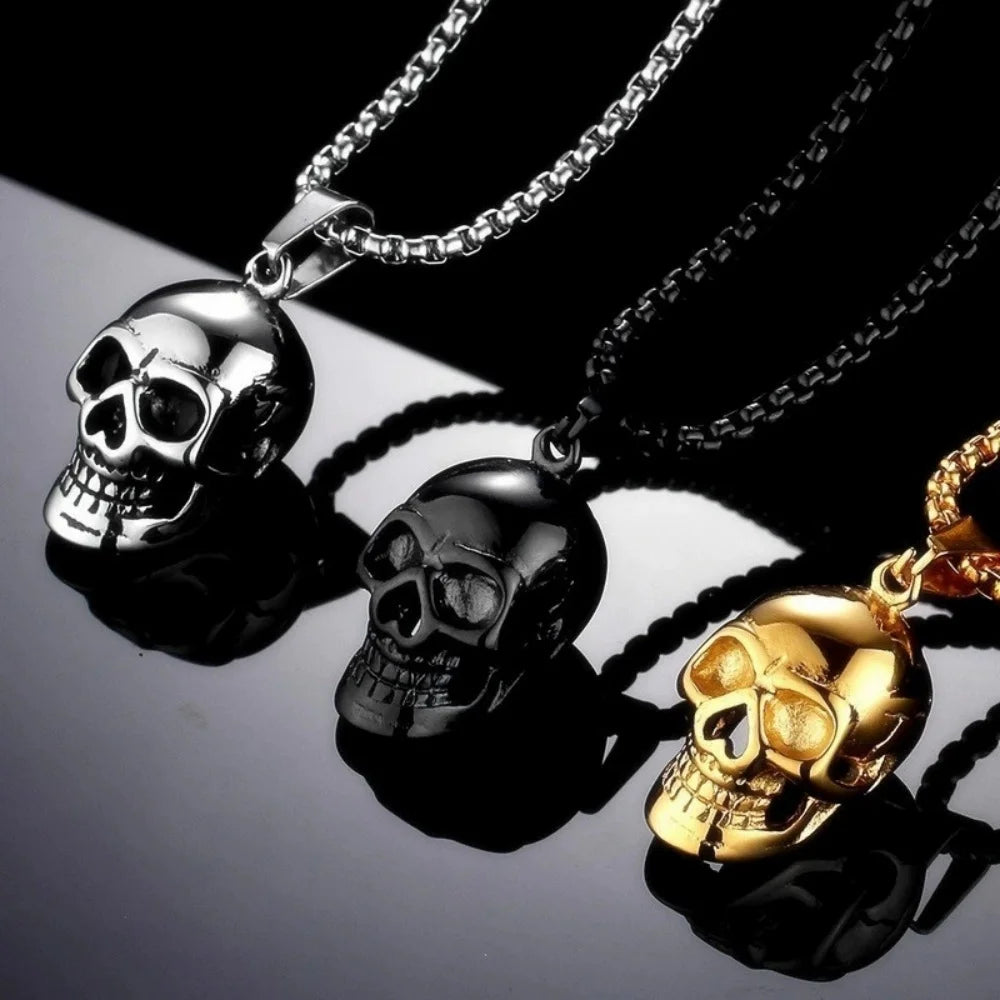 Retro Skull Pendant Necklace — Gothic