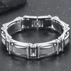 Cool Black Gold Color Bracelet for Man 15MM Width Stainless Steel Chain Men's Wrist Arm Jewelry Birthday Gifts for Boys