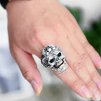 Skull Steel Ring Retro Three Mouth Street
