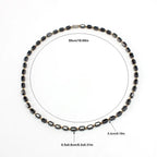 Black Hematite Golden Spacer Beads Necklace for Men and Women