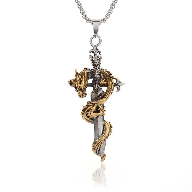 Retro Domineering Nordic Battle Ax Pendant Necklace for Men and Women Punk Pendant Lucky Amulet Jewelry Gift