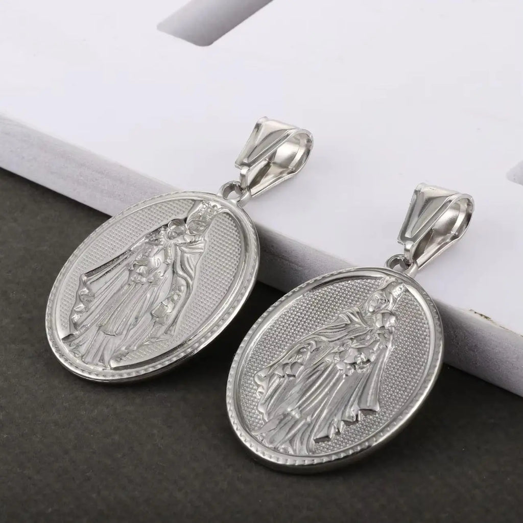 Virgin Mary Stainless Steel Pendant Necklace