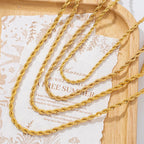 YM Jewelry 2/3/4/5/6MM Classic Twisted Rope Chain Stainless Steel Necklace Fashion Jewelry Accessories For Men Women Unisex