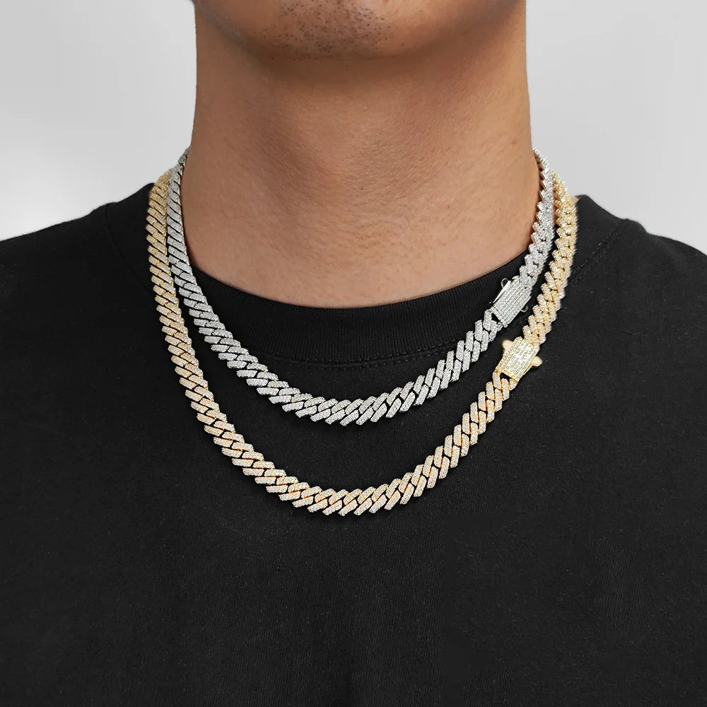 Iced Out Cuban Chain Necklace Stainless Steel 8MM