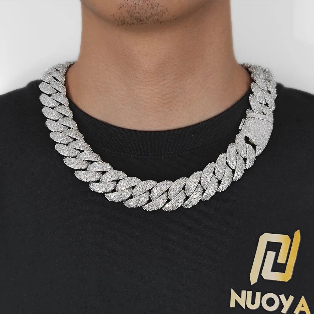 Iced Out Cuban Chain Necklace Stainless Steel 24MM