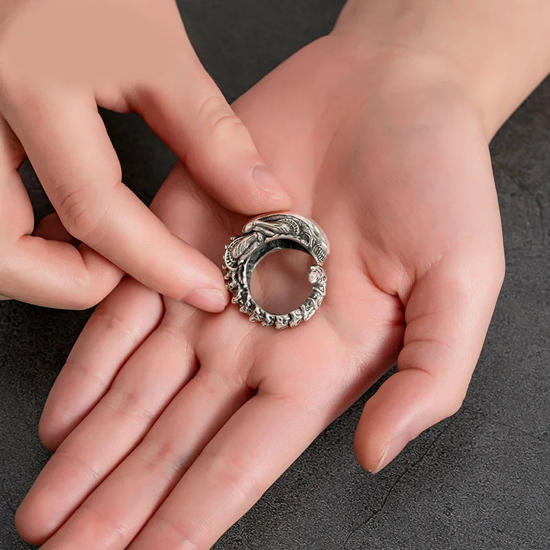 Retro Skull Alien Ring — Stainless Steel