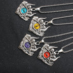 Stainless Steel Evil Eye Skull Pendant Necklace