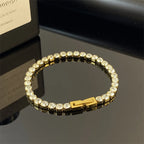316L Stainless Steel 2025 New Fashion Waterproof Jewelry Minimalism Embed Zircon 3 Colors Charm Chain Tennis Bracelets