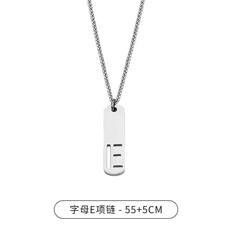 Steel Pendant Letter Rectangle Tags Initial