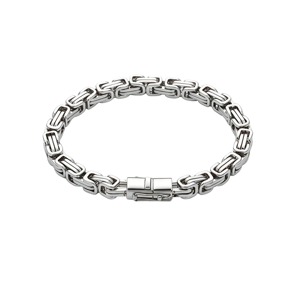 Iced Out Byzantine Chain Necklace & Bracelet — Stainless Steel