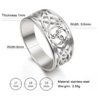 Witch Knot Triskele Ring — Triple Spiral, Gold & Silver Tone