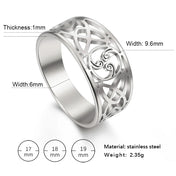 Witch Knot Triskele Ring — Triple Spiral, Gold & Silver Tone