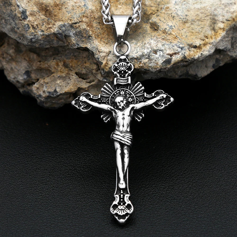 Jesus Cross Pendant — Stainless Steel