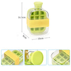 500ml 2in1 Ice Cube Tray with Water Bottle Press Type Portable Ice Maker High Capacity Ice Mold for Home Kitchen Summer