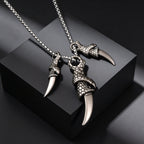 Punk Dragon Claw Pendant Necklace for Men, Fashion 70cm Stainless Steel Long Chain Necklace, Creative Hip Hop Jewelry Gifts