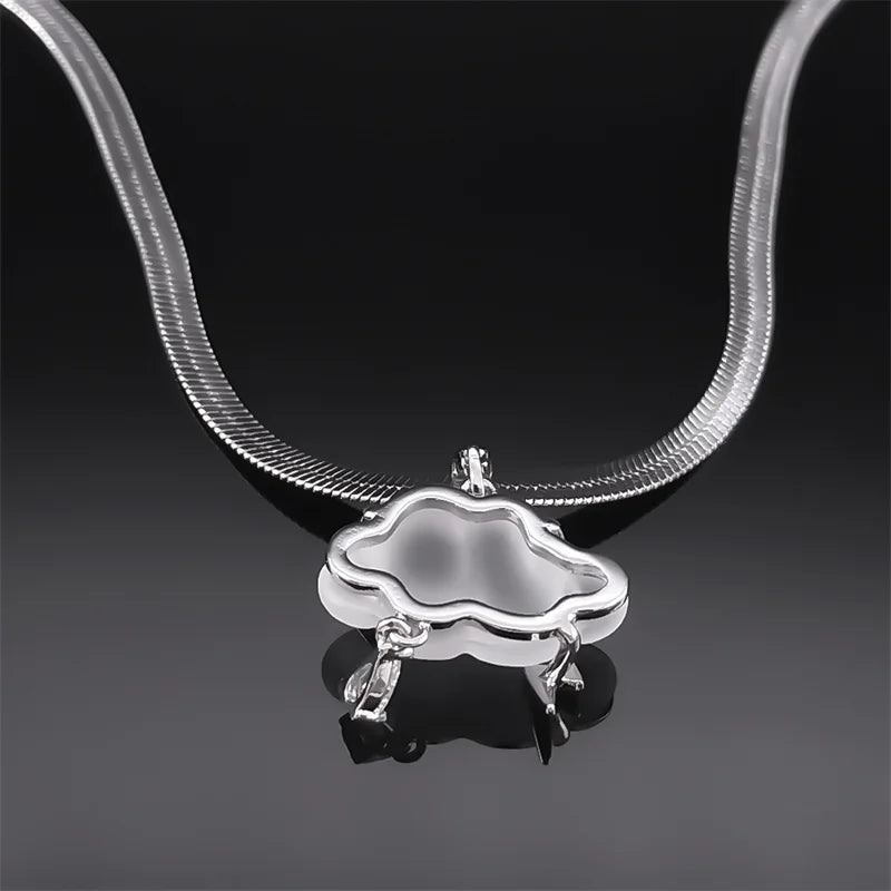 Iced Out Steel Chain Y2k Floating Cloud Lightning