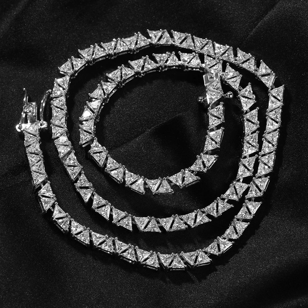 UWIN Triangle Tennis Chain Necklace Full Iced Out CZ Cuban Chain Cubic Zircon Fashion Luxurious Choker HipHop Jewelry