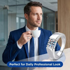 Classic Iced Out Pavé Wedding Ring — Silver-Tone
