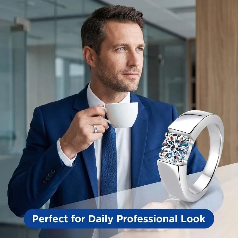 Classic Iced Out Pavé Wedding Ring — Silver-Tone