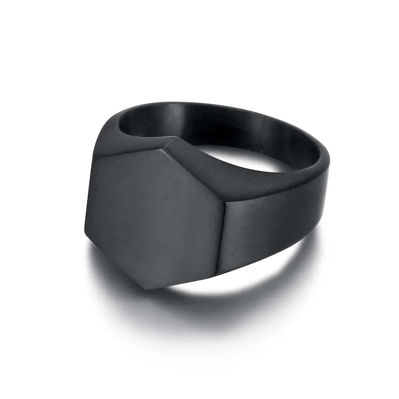 Smooth Signet Ring — Stainless Steel