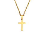 Stainless Steel Cross Pendant Necklace Minimal
