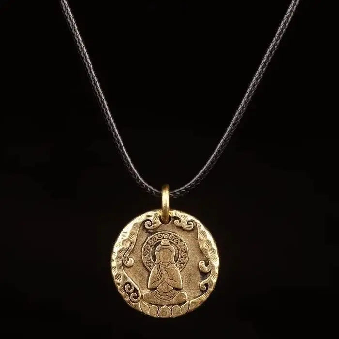 Tibetan Buddha Pendant Necklace — Copper Alloy