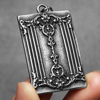 Poker Carving Pendant — Stainless Steel