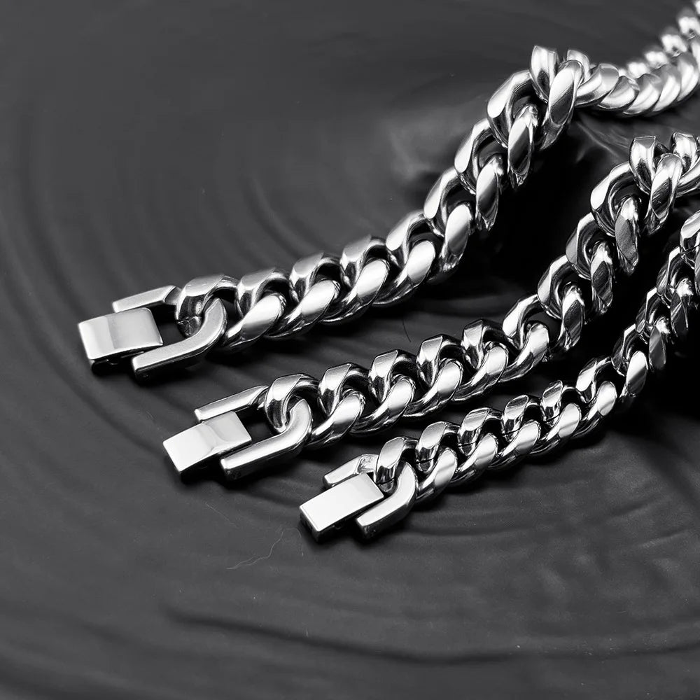 316L Stainless Steel Chain Necklace For Men 7MM-15MM Thick Long Chains Male Neck Punk Jewelry Accessories
