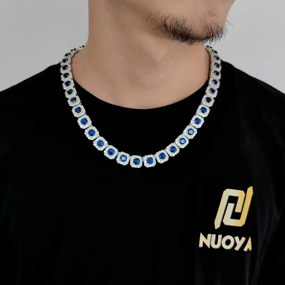 Tennis Chain Necklace Stainless Steel 12MM Cluster