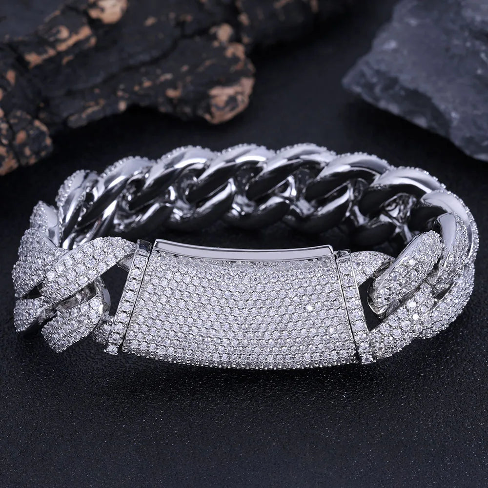 Iced Out Cuban Chain Necklace 13-18MM 2-3 Row