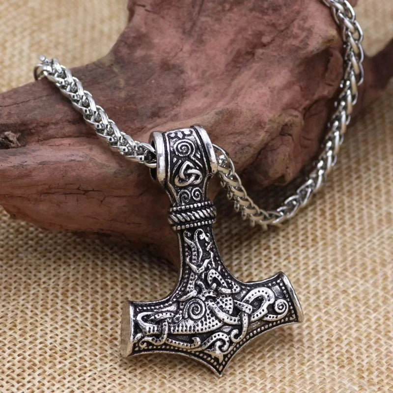 Thor Hammer Mjolnir Viking Pendant — Stainless Steel