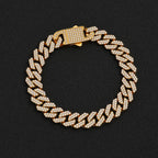 Iced Out Miami Cuban Chain Bracelet — Stainless Steel