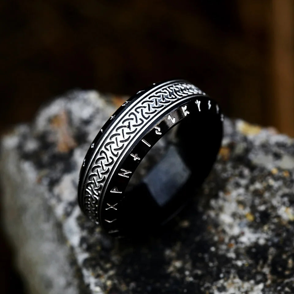 Vintage Odin Norse Viking Amulet Rune Rings For Men Cool Stainless Steel Celtic Knot Ring Wedding Jewelry Valentine's