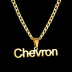 Atoztide Personalized Customized Brand Logo Names Pendant Necklace Stainless Steel Thick Chain for Men Women Jewelry