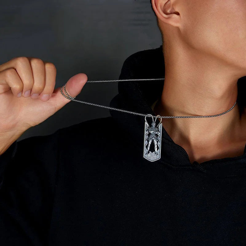 Monkey King Sun Wukong Relief Pendant Necklace for Men — Choker