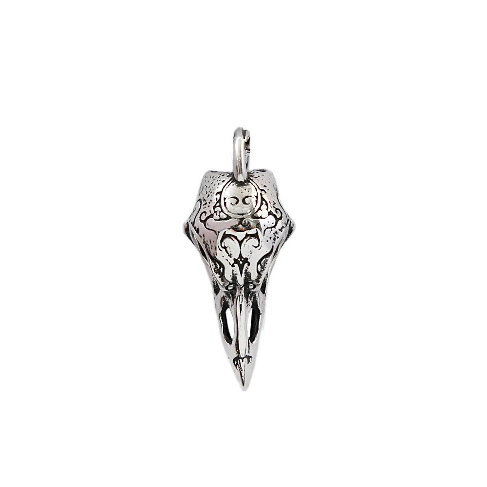 Skull Odin Steel Pendant Retro Nordic Crow Gothic