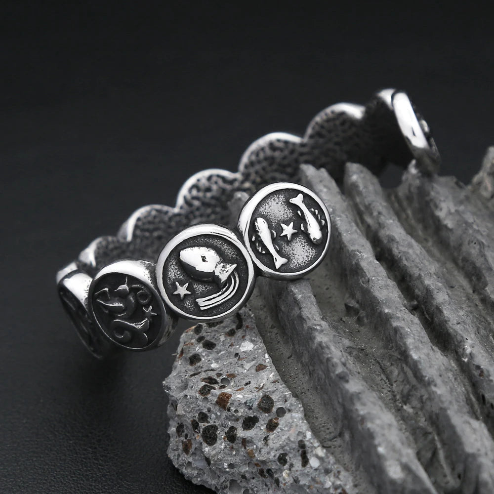 Steel Bracelet 316L Cuff Punk Constellation