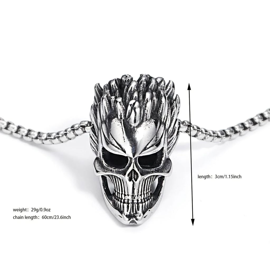 Laughing Skull Pendant Necklace — Retro Gothic