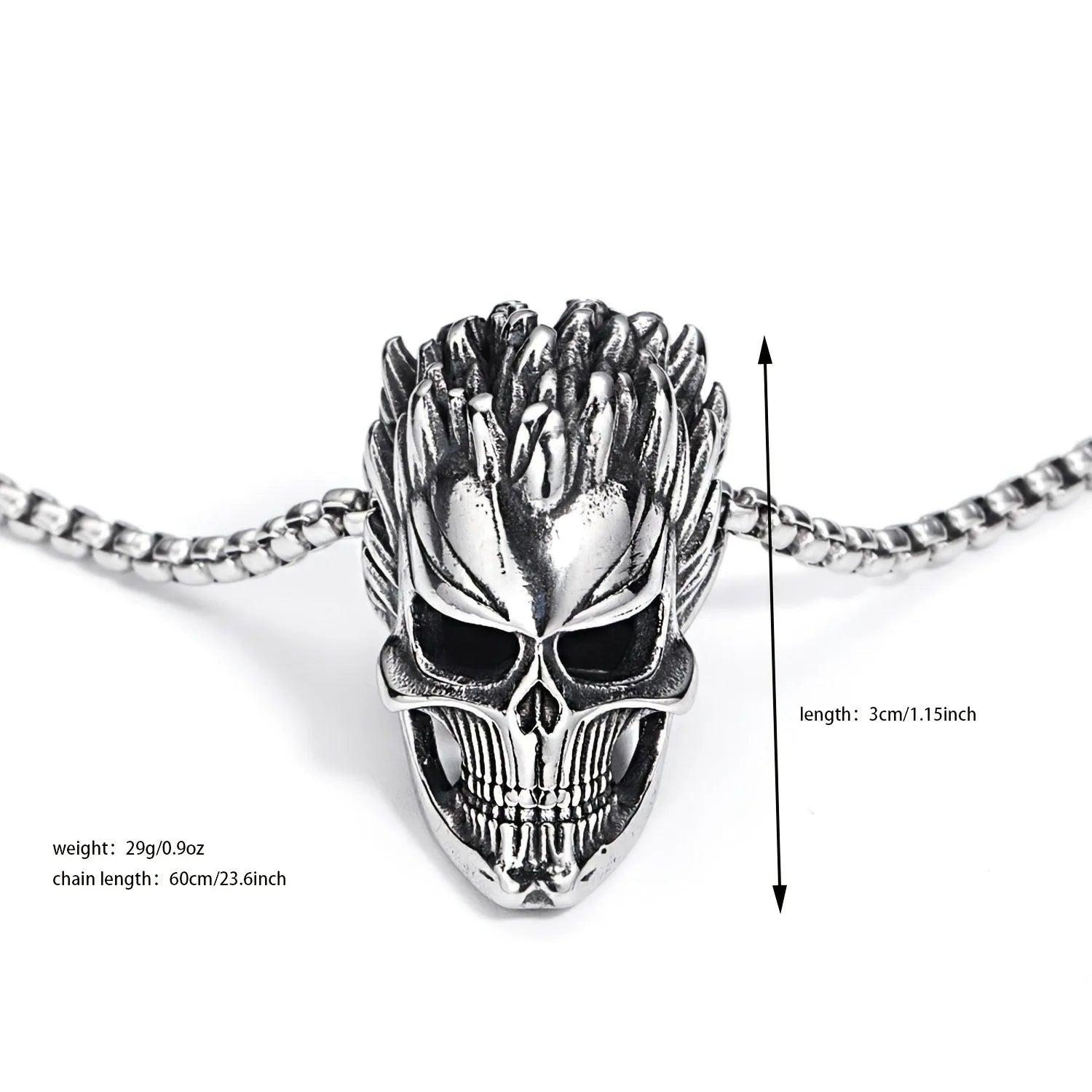 Laughing Skull Pendant Necklace — Retro Gothic