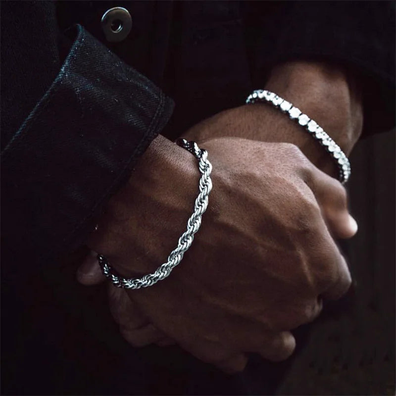 Rope Chain Bracelet 3-4mm — Stainless Steel