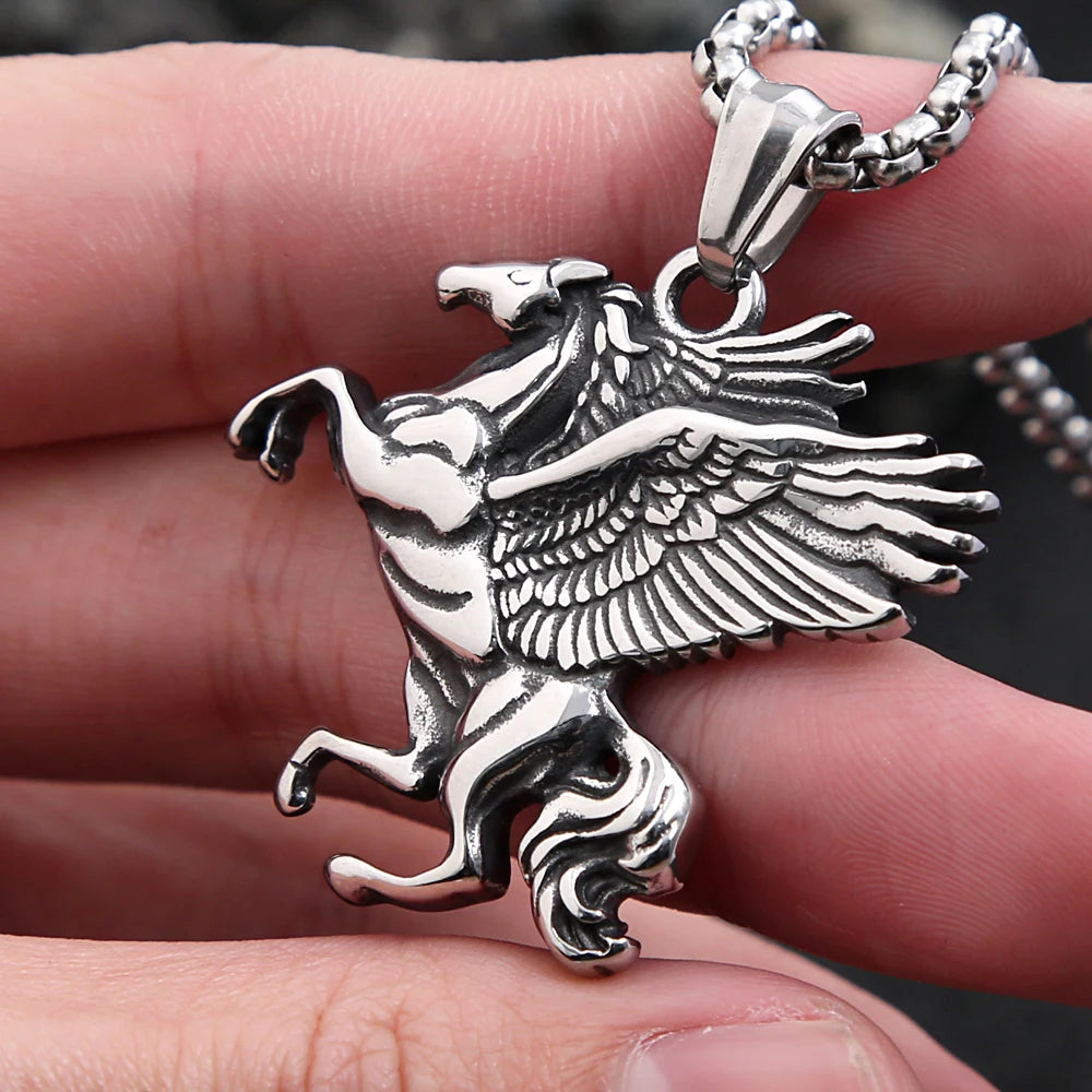 Angel Wings Greek Myth Steel Pendant Punk Vintage