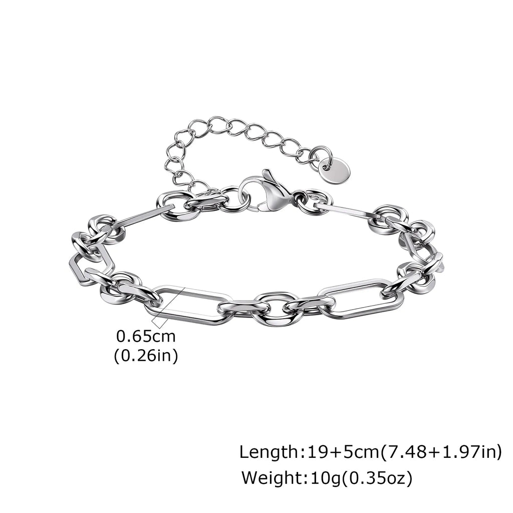 Silver Link Chain Bracelet — Stainless Steel