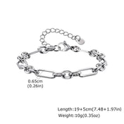 Adjustable Silver Link Chain Bracelet — Stainless Steel