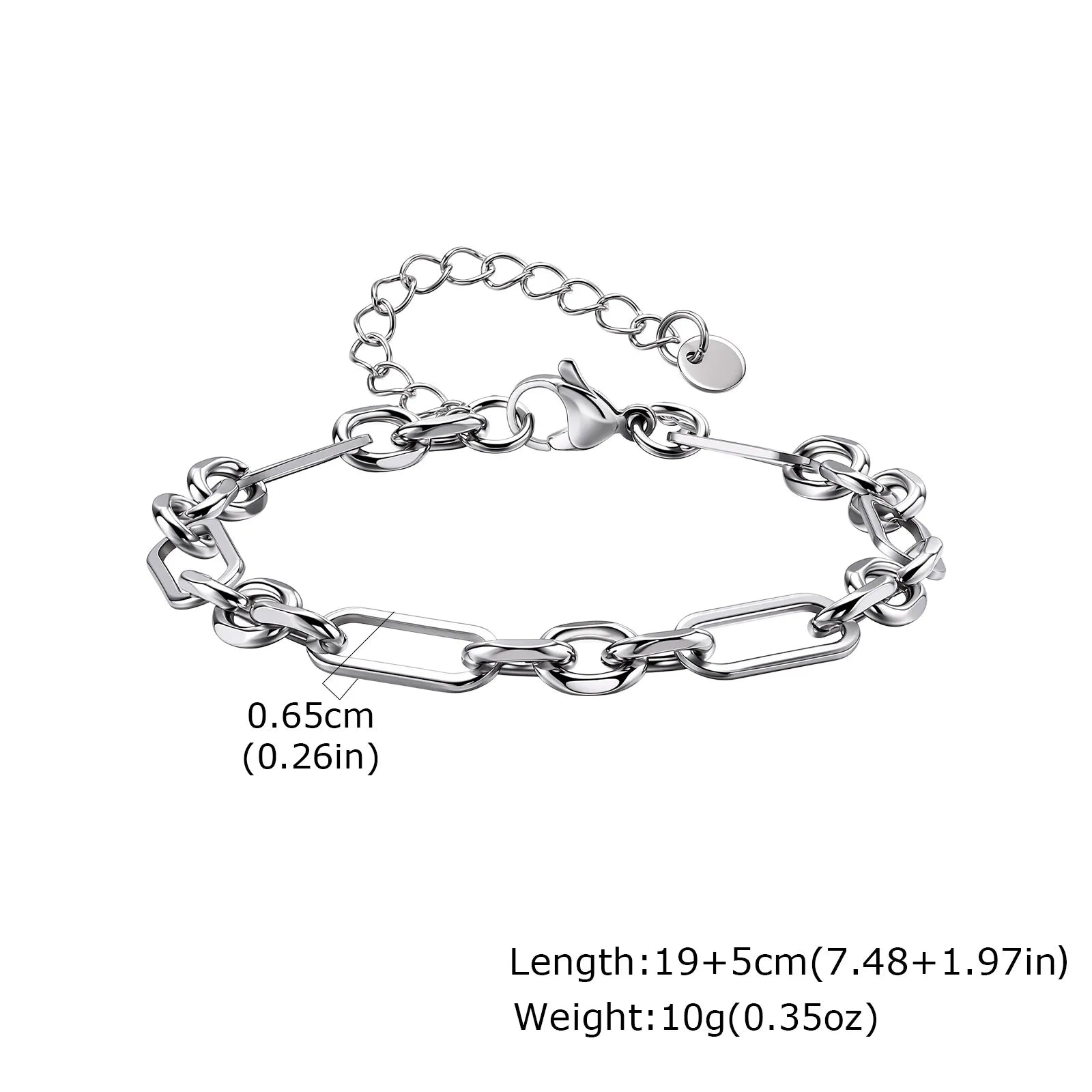 Silver Link Chain Bracelet — Stainless Steel