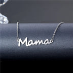 Mama Letter Pendant Necklace — Minimal