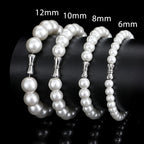 Pearl Bead Bracelet Stainless Steel 6-12MM